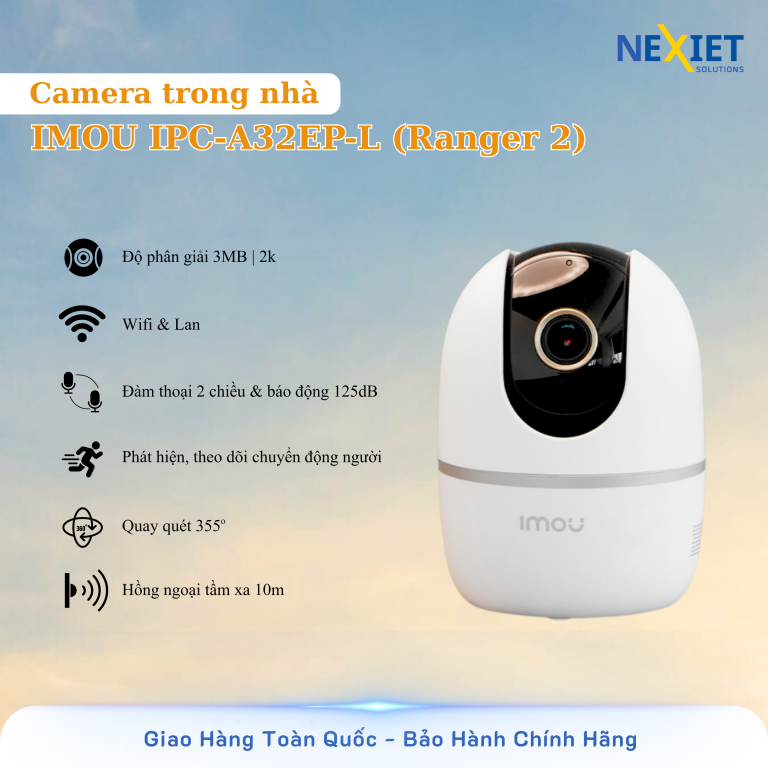 Camera trong nhà Wifi Imou IPC-A32EP (Ranger 2, 3MP)