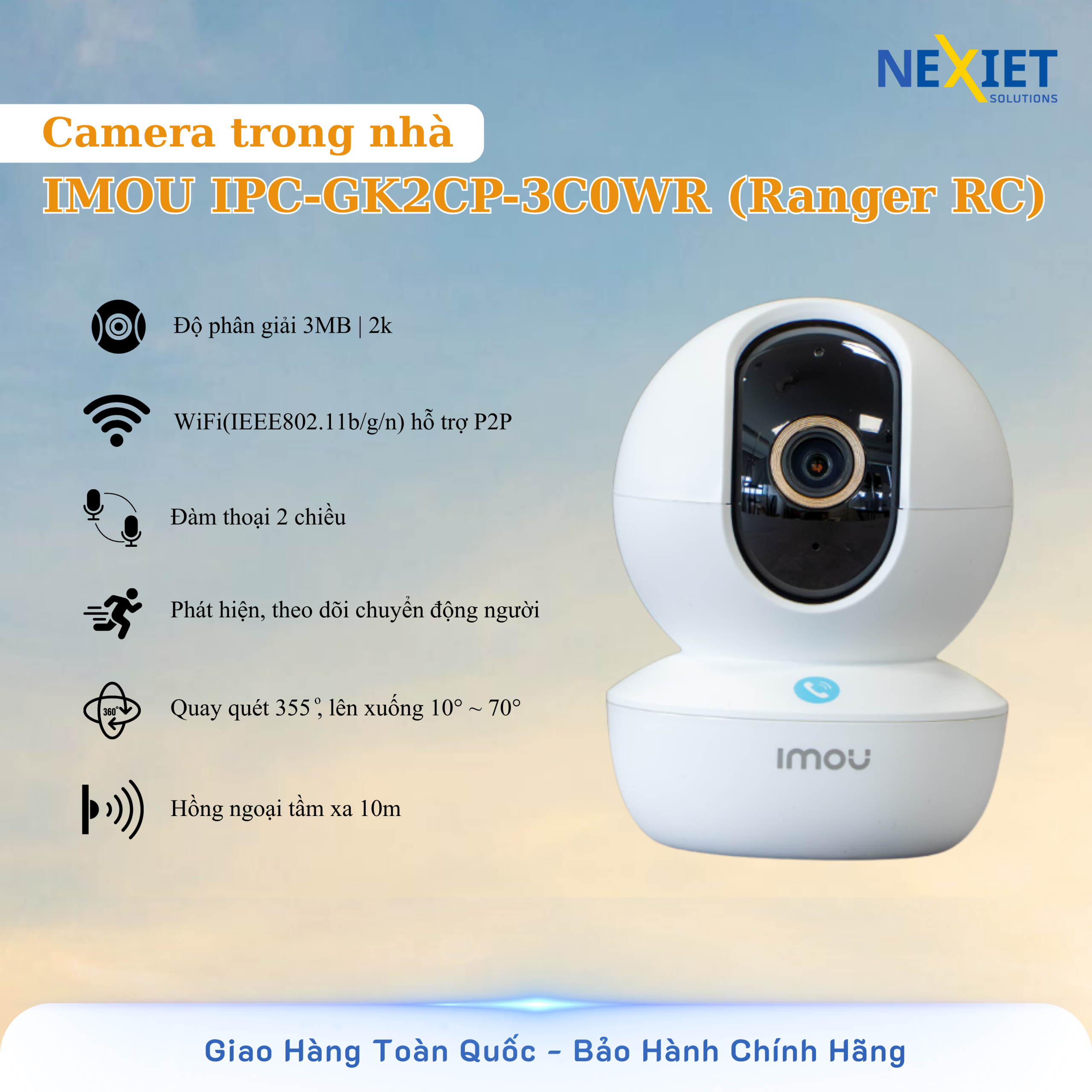 Camera Trong Nhà Wifi Imou IPC-GK2CP-3C0WR (Ranger RC)