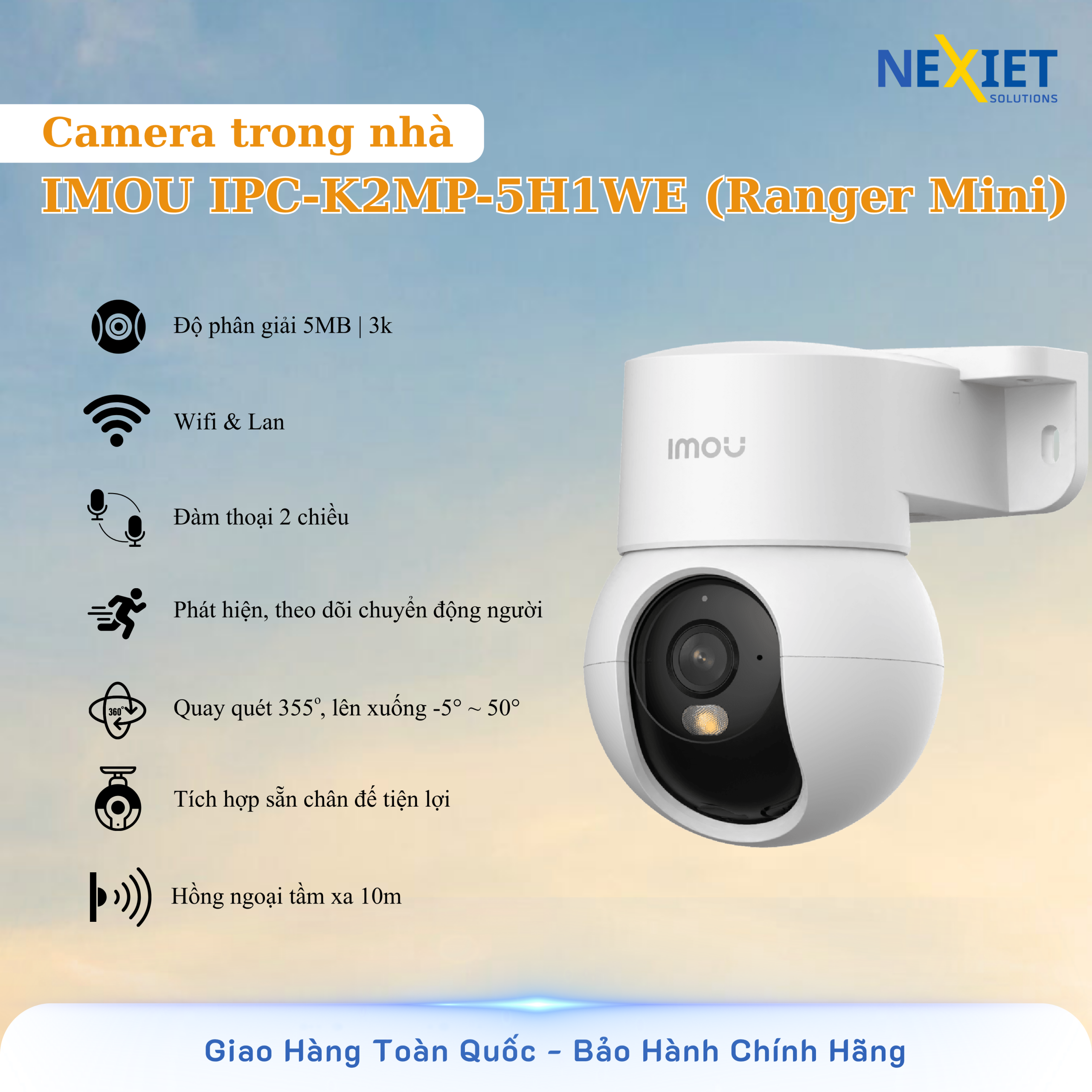 Camera trong nhà wifi IMOU IPC-K2MP-5H1WE (Ranger Mini)