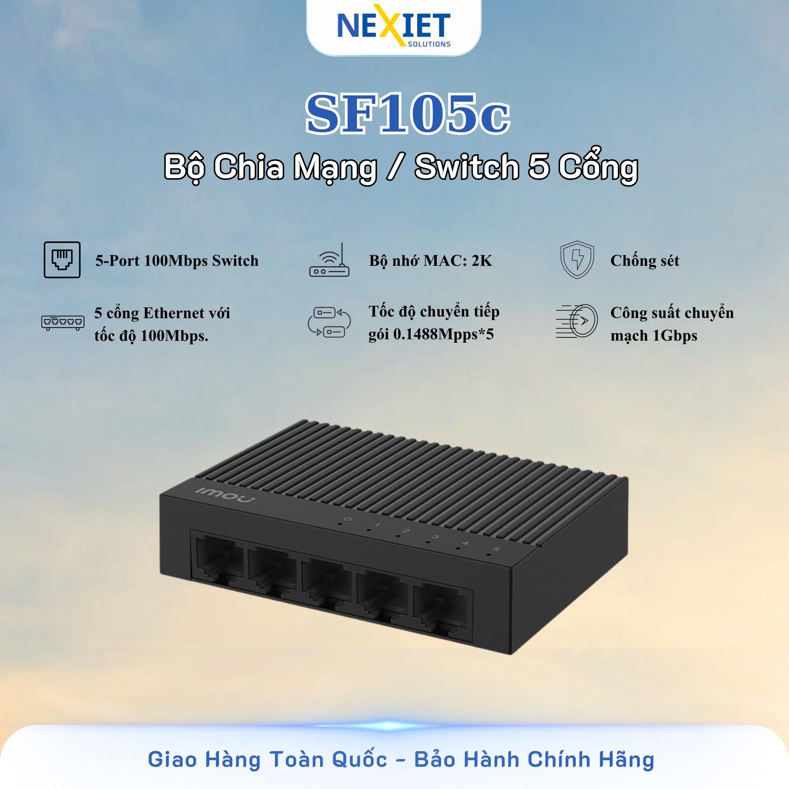 Bộ Chia Mạng 5 Cổng IMOU SF105C