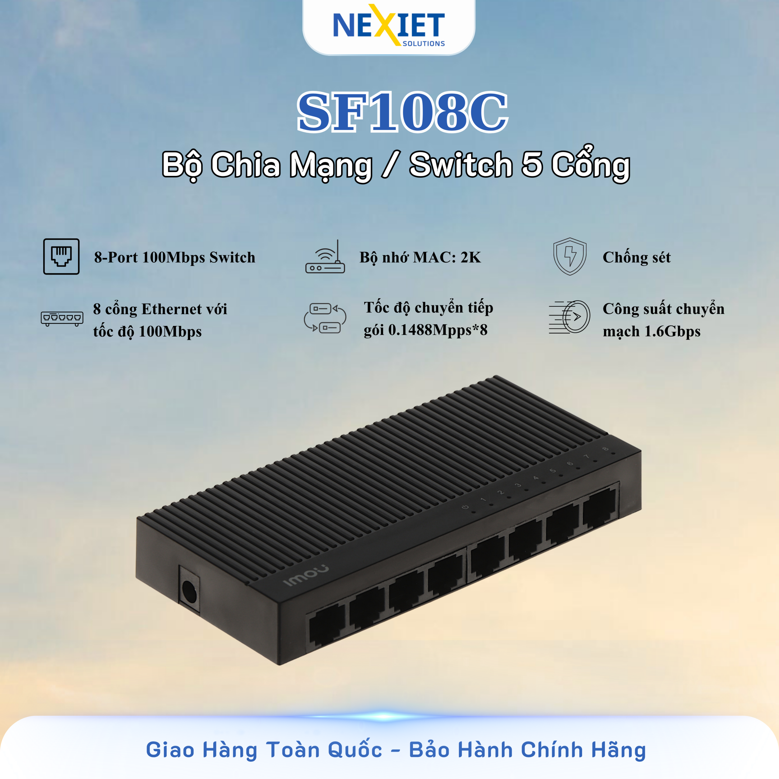 Bộ Chia Mạng 8 Cổng IMOU SF108C