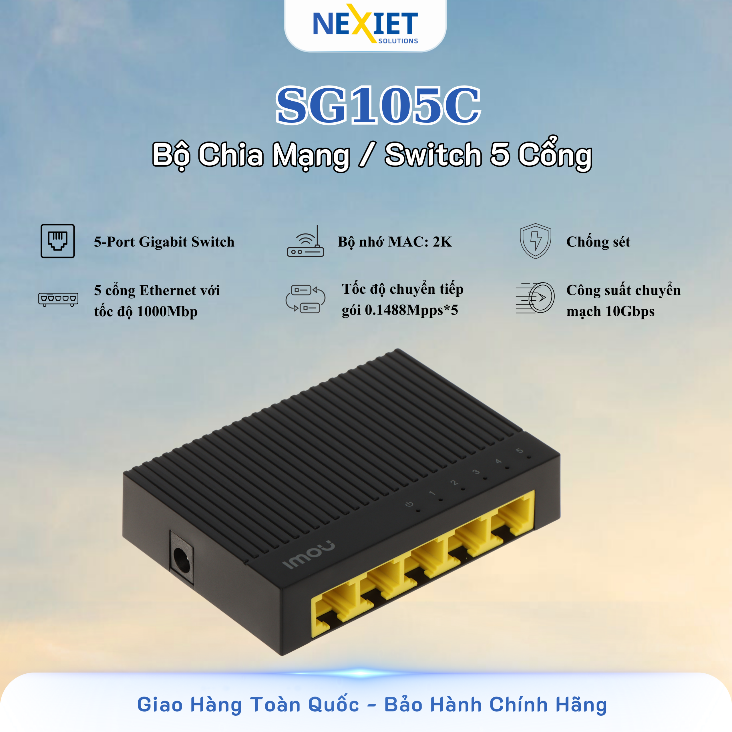 bộ chia mạng 5 công imou sf105c